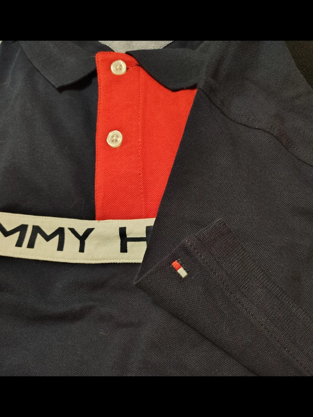 Tommy Hilfiger Navy, Red & White Logo Polo Shirt